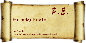 Putnoky Ervin névjegykártya